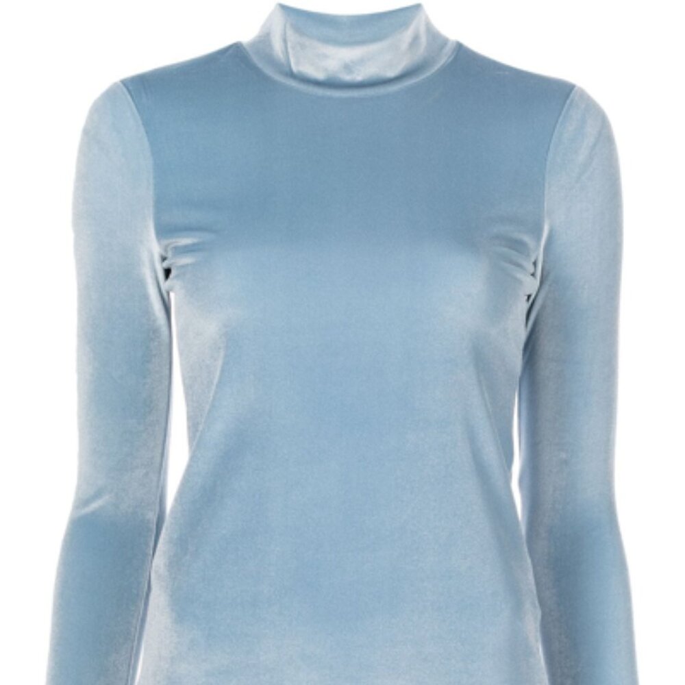 Baum Und Pferdgarten Jiline Mock Neck Stretch Velvet Top